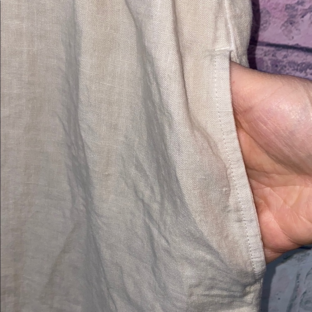 Anthropologie Cloth & Stone 100% Linen jumpsuit L - Picture 4 of 8